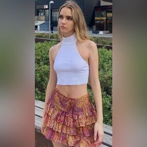 Zara Floral print Ruffled mini skirt